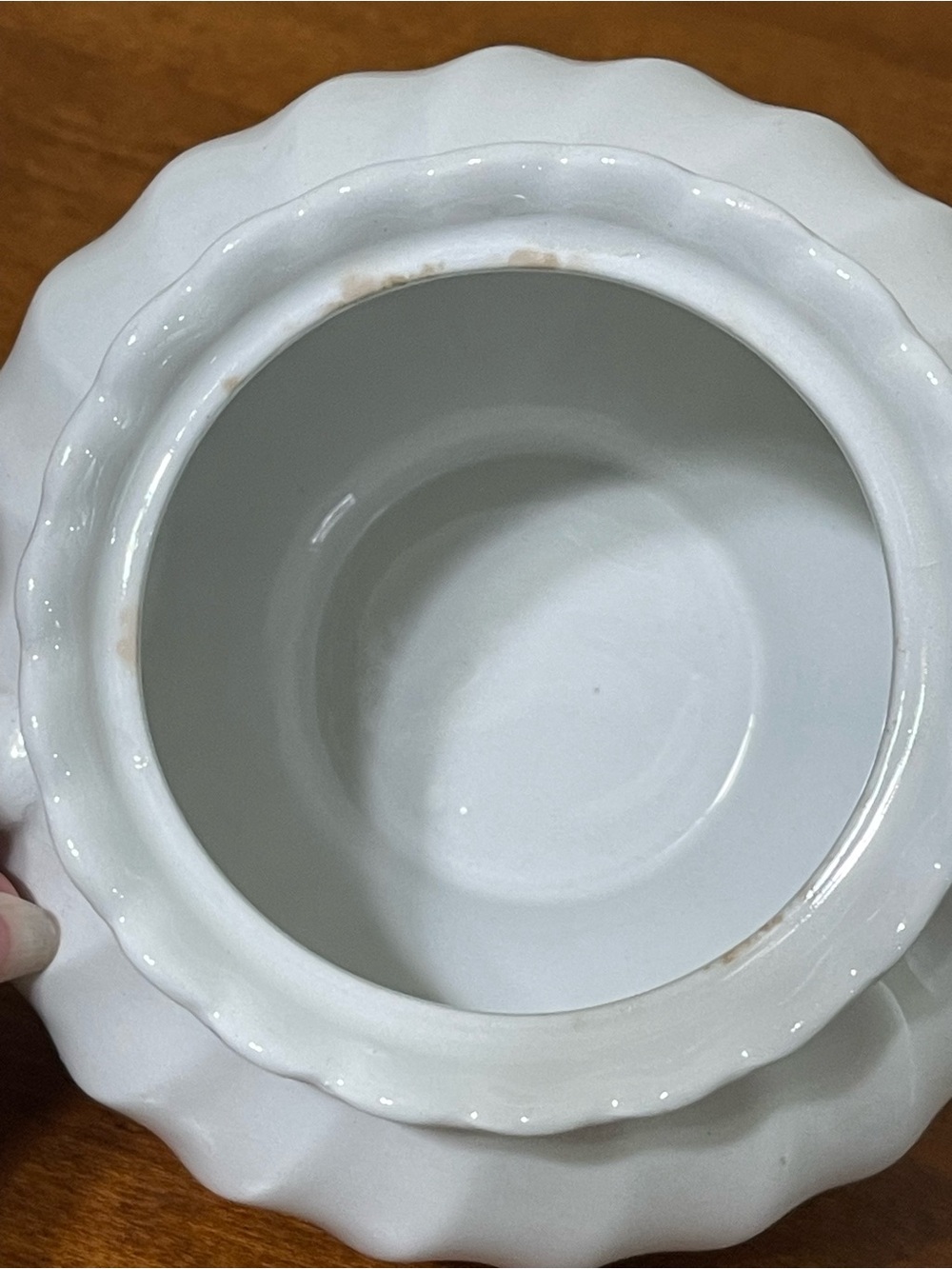 Johnson Brothers Regency Snowhite Pattern Sugar Bowl Swirl Made England Vintage - Picture 8 of 13